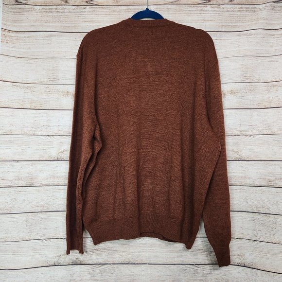 Viyella V-Neck Merino Wool Sweater Long Sleeve Brown Men's Size XXL - Picture 10 of 14